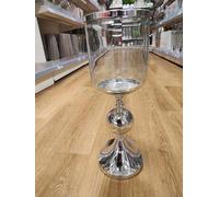 Deenz Silver Table Top Hurricane Candle Holder Lantern Glass Home Decor Wedding Party Patio Centerpiece