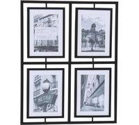 Deenz Sleek Black 4 Pictures Metal Modern Contemporary Photo 6X4 '' Frame Display Multi Aperture Design Cherished Memories