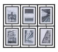 DEENZ Sl lack Metal Modern Contemporary Photo 6x4 '' Frame Display Striking Multi Aperture Design Showcase Your Cherished Memories Different Sizes Instant Home Decor Wall Hanging (6 Picture Frame)