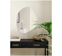 Deenz Sleek Frameless Wall Hanging Mirror Contemporary Clear Quality Glass Large Irregular Shape Thin Bordered 71.5 X 55 X 0.3 Cm