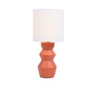 Deenz Sleek Zaya Modern Lamp Ceramic Base Minimalist 3-Tier White Drum Shade Fixtures Indoor Lighting Solution Decor Rust 35X16 Cm