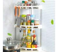 Deenz Slim Corner Kitchen Bathroom Rack Cabinet Bathroom Shelf White With Steel Rod 4 Tier