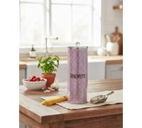 DEENZ Spaghetti Jar Pink Crushed Diamond Glass Spaghetti Jar Crystal Storage Pink & Silver Crystal Display Gift Present For All Occassion Home Decor