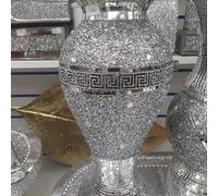 Deenz Sparkle Diamond Crushed Crystal Sparkly Silver Mirrored Floor Vase 30 Cm (Style 054)
