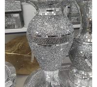 Deenz Sparkle Diamond Crushed Crystal Sparkly Silver Mirrored Floor Vase (Style 054) 40 Cm