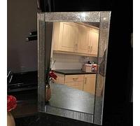 DEENZ Sparkle Glitter Mirror Bedroom Bathroom Hallway Silver 120X80 Cm Best Gift