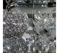 Deenz Sparkly Bling Crushed Diamond Crystal Filled Apple Shape Tealight Candle Holder