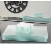 Deenz Square Clear Glass 10Cm Coasters Rectangle 20X30Cm Placemats Dining Table Mats Kitchen Heat Resistant Luxurious Lifestyle Heavy Duty (6 Coasters / 6 Placemats)