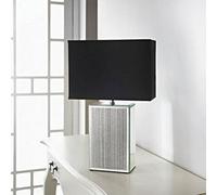 Deenz Square Glitter Mirror Table Lamp Modern Sparkle Home Decor Ideal For Living Rooms And Bedrooms ( Black )