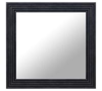 Deenz Square Shape Bold Frame Wall Hanging Mirror Bedroom, Hallway & Living Room Decor Clear Glass Reflection Easy Mount Black Art
