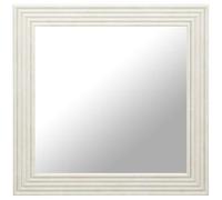 DEENZ Square Shape Bold Frame Wall Hanging Mirror Bedroom, Hallway & Living Room Decor Clear Glass Reflection Easy Mount Art Thick Bordered Stylish Vanity Display Idea (NATURAL)