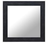 DEENZ Square Shape Bold Frame Wall Hanging Mirror Bedroom, Hallway & Living Room Decor Clear Glass Reflection Easy Mount Art Thick Bordered Stylish Vanity Display Idea (BLACK)