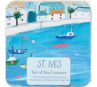 Deenz St Ives Set Of 6 Coaster Cork-Backed Coasters Sealed Edges Stylish, Trendy Design Everyday Use Modern Touch