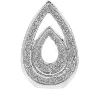 DEENZ Stylish Silver Double Teardrop Sparkle Sculpture Ornament Crushed Diamonte Bling Decorative Gift