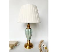 Deenz Table Lamp With Metal Cermaic Base With A Soft White Fabric Shade Chic Designs Copper Faceted Vase T060