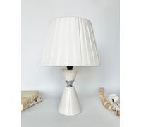 Deenz Table Lamp With Metal Cermaic Base With A Soft White Fabric Shade Chic Designs White Hourglass Base T061