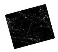 DEENZ Tempered Glass Rectangular Worktop Saver White Marble Crack Effect 5Mm Dishwasher Safe Universal Hob Cover 4X Anti-Slip Feet Black Scratch-Resistant Surface 50 X 40 Cm (Hob Cover + 4X Feets)