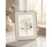 Deenz The Bow Accent Detail 7 X 5 Inches Single Photo Frame Metal Stand Display Silver Tone Home Gallery Picture Déco Idea 23X18Cm