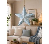 Deenz The Coastal 3D Blue Star Hanging Ornament Large Size Shabby Chic Effect Art Collection Structure Bedroom/bathroom 53X50X7Cm
