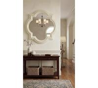 DEENZ The Elegant Quatrefoil Silhouette Wall Hanging Mirror Champagne Touch Ideal for Hallway Furniture & Living Space Décor Present Large Surface 75x3.1Cm