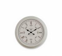 Deenz Vintage French Style Round Wall Mounted Clock White Bordered Frame Large Bold Roman Numerals Blue Hands Home Decoration