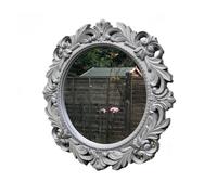 DEENZ Vintage Grey Filigree Round Wall Mirror Rustic 51Cm