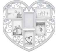 Deenz Vintage Grey Heart 6 Multi Aperture Frame Collage Photos Large Multi Picture Frame Decor Memories For Bedroom Kitchen Dining