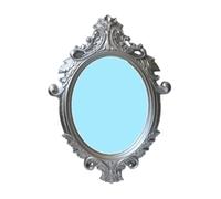 DEENZ Vintage Wall Bathroom Mirror Aesthetic Nordic Luxury Funky Hanging Decor Mirror Beauty Salon 45X73Cm (Silver)