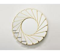 DEENZ Wall Mirror Art Deco Frame Round Swivel Style Wall Mirror Glass 61Cm Swirl Design Gold
