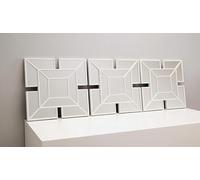 DEENZ Wall Mirrors decorative Set Of 3 Art Deco Style Mirrors 1920 design, wall mounted beautifull living room bedroom hallway mirrors (WHITE)