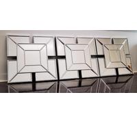 DEENZ Wall Mirrors decorative Set Of 3 Art Deco Style Mirrors 1920 design, wall mounted beautifull living room bedroom hallway mirrors (Silver)