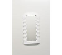 DEENZ Wavy Mirror Pattern Irregular White Frame Mirror Wall Mirror For Living Room Bedroom Hallway Home Decor Birthday House Warming 70X36Cm