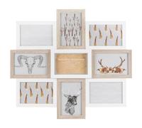DEENZ Weston Multi Aperture Photo Frame 9 Wall Mounted Multi Family Photos Mdf Glass Panel Home Decoration