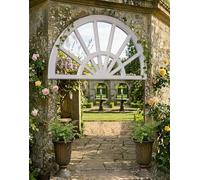 DEENZ White Half Circle Palladian Arch Window Style Mirror 66X37Cm