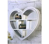 DEENZ White Heart Mirror Shelf Sections Decorative Wall Shelf