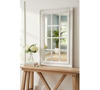 DEENZ White Rectangle Window Style Wall Mirror Durable Frame,Indoor/Outdoor 43X73Cm