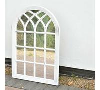Deenz White Rustic Soho Window Style Mirror Elegant Vintage Hallway Mirror 50.5X71X2.5Cm