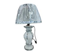 DEENZ White Silver Mirrored Table Lamp With Shade Straight Line