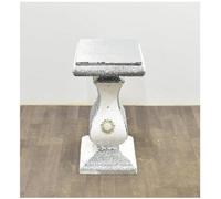 DEENZ White Silver Side Table Crushed Diamond Glitter Mirrored End Table F062