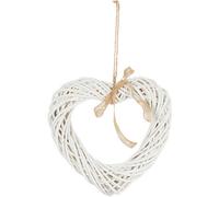Deenz Wicker Classic Heart Shape Wall Artwork Hanging Ornament Design Ribbon White Home Decor & Special Occasions 35X5.5 Cm