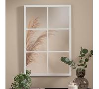 DEENZ Window Style Wall Mirror Durable Frame Indoor/Outdoor Living Collection Rectangular Wall Mirror 50X76Cm (White)