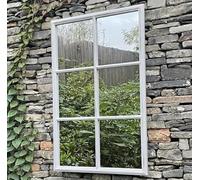 DEENZ Window Style Wall Mirror Durable Frame Indoor/Outdoor Living Collection Rectangular Wall Mirror 50X76Cm (White)
