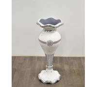 Deenz X Large 80Cm Shiny Sparkly Mirror Crushed Diamond Glitter Flower Pot Silver Floor Vase Luxury Home Decoration With Artificial Flowers (V052)
