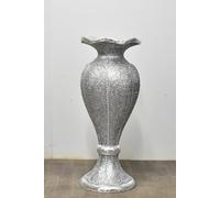 Deenz X Large 80Cm Shiny Sparkly Mirror Crushed Diamond Glitter Flower Pot Silver Floor Vase Luxury Home Decoration For Artificial Flowers (V057 Silver)