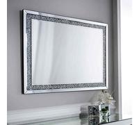 DEENZ X Large Crushed Diamond Jewelled Gems Crystal Mirror 80X120Cm