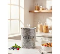 DEENZ XL CEREALS JAR Crystal Bin Glass Kitchen diamond sparkly Silver Crushed