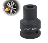 Deep 6-Point Impact Socket 3/4" Drive 14mm,Chrome-Moly Steel, Rust-Resistant Metric Hex Socket for Automotive Repairs and Impact Wrench