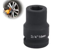 Deep 6-Point Impact Socket 3/4" Drive 16mm,Chrome Molybdenum Steel, Anti-Rust Metric Hex Socket for Car Repairs and Impact Wrench
