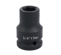 Deep 6-Point Impact Socket 3/4" Drive 17mm,Chrome Molybdenum Steel, Anti-Rust Metric Hex Socket for Car Repairs and Impact Wrench