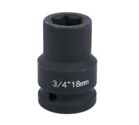 Deep 6-Point Impact Socket 3/4" Drive 18mm,Chrome Molybdenum Steel, Anti-Rust Metric Hex Socket for Car Repairs and Impact Wrench